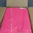 Greenstell Vanity Stool Chair Faux Fur with Storage, 15.7"L x 11.8"W x 19.4"H Soft Ottoman 4 Metal Legs with Anti-Slip Feet, Furry Padded Seat, Modern Multifunctional Chairs for Makeup, Bedroom, Rose