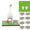 Magnetic Goose Key Holder, 7inch Desk Goose Statue with Wooden Base & Inspirational Sign Kawaii Room Decor Funny Home Office Table Desk Decor Mini Goose for New Apartment Housewarming Gifts