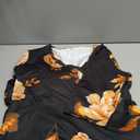 FANDEE Plus Size Maxi Dress Casual 3/4 Sleeve V-Neck Floral Flowy Long Dress with Belt (XX-Large Plus, 01-black/Gold Flower)