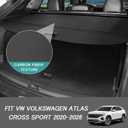 Cargo Cover for VW Volkswagen Atlas Cross Sport 2020-2025 2026 Accessories Retractable Trunk Cover Security Shielding Shade Cargo Luggage Cover Trunk Privacy Protection (Carbon Fiber Texture)