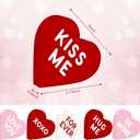 Valentines Day Decorations, 6 Pcs Valentines Day Heart Wooden Signs Decor for Tiered Tray, Happy Conversation Heart Shaped Sign Tabletop Wooden Centerpiece for Anniversary Wedding Home Party Supplies