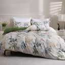 LONAVA Queen Botaincal 3 Pcs Duvet Cover Set, Breathable Soft Microfiber Forest Green Lining Comforter Cover with Zipper Closure, and 2 Anti-Pilling, Fade Resistant Pillowcases, Lavender