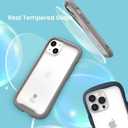 iFace Reflection Designed for iPhone 13 Pro Max (6.7")  Cute Shockproof Hybrid [9H Tempered Glass + Bumper] Wireless Charging Compatible Clear Case - Gray