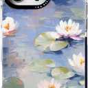 for iPhone 15 Pro Max Case, Impressionist Water Lily Scene, Military-Grade Drop Protection, Cute Soft Slim TPU Protective Cover with Camera Lens Protection for Women & Girls