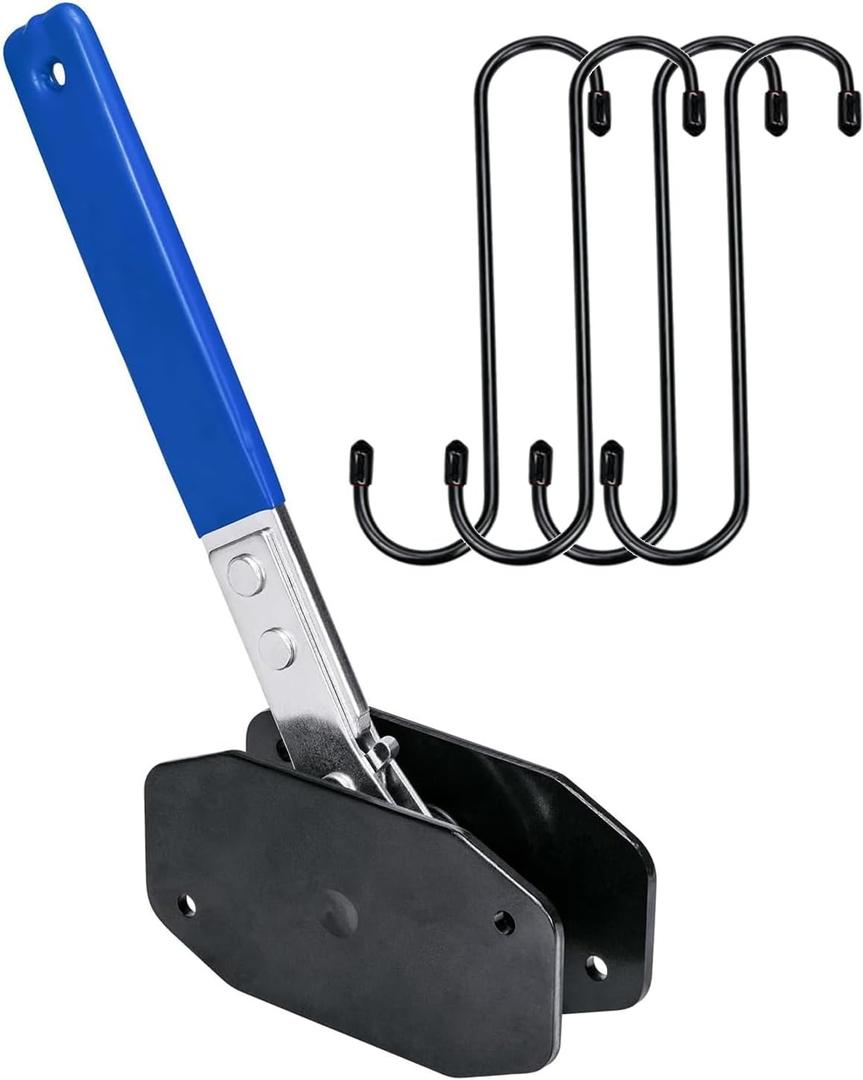 Brake Caliper Compression Tool with 4 Hooks & Blue Grip - Caliper Piston Compressor Tool, Brake Pad Spreader for Single/Twin/Quad Piston Disc Brake Repair