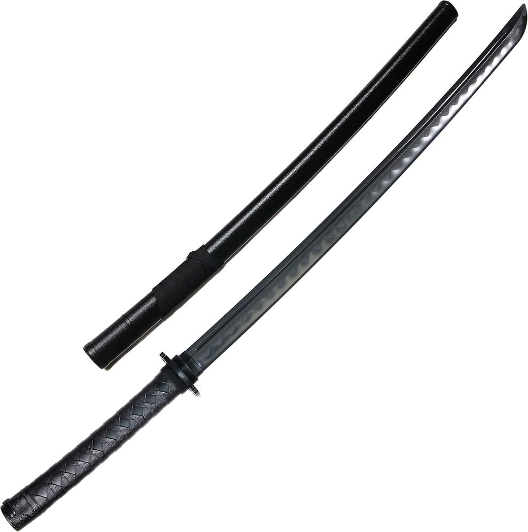 E-BOGU Martial Arts Polypropylene Training Sword Equipment (39") with Black Saya Scabbard
