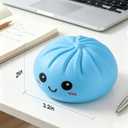 Dumpling Squishies, Glitter Dumpling Mystery Box, Colorful Dumplings Stress Balls Fidget Sensory Toy, Stocking Stuffers with Food Steamer Stretchy Desk Toys (Blue), 1Pcs