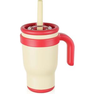 14oz Toddler Sippy Cup Vacuum Insulated Stainless Steel Kids Cup with Handle, Spill-Proof Straw, Leak-Proof Travel Cup for Home or On-the-Go(Yellow)