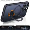 360° Rotatable Magnetic Stand for iPhone 16 pro Case Compatible with Magnetic 16FT Military Drop Protection, Anti-Scratch/Fingerprint Shockproof iPhone 16 pro Phone Case(Matte-Black)