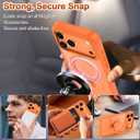 Lamcase for iPhone 17 Pro Max Case,with Magnetic Invisible Stand [Military Drop Protection] [Compatible with MagSafe] Shockproof Slim Translucent Anti-Slip with 2 Screen Protector,Orange