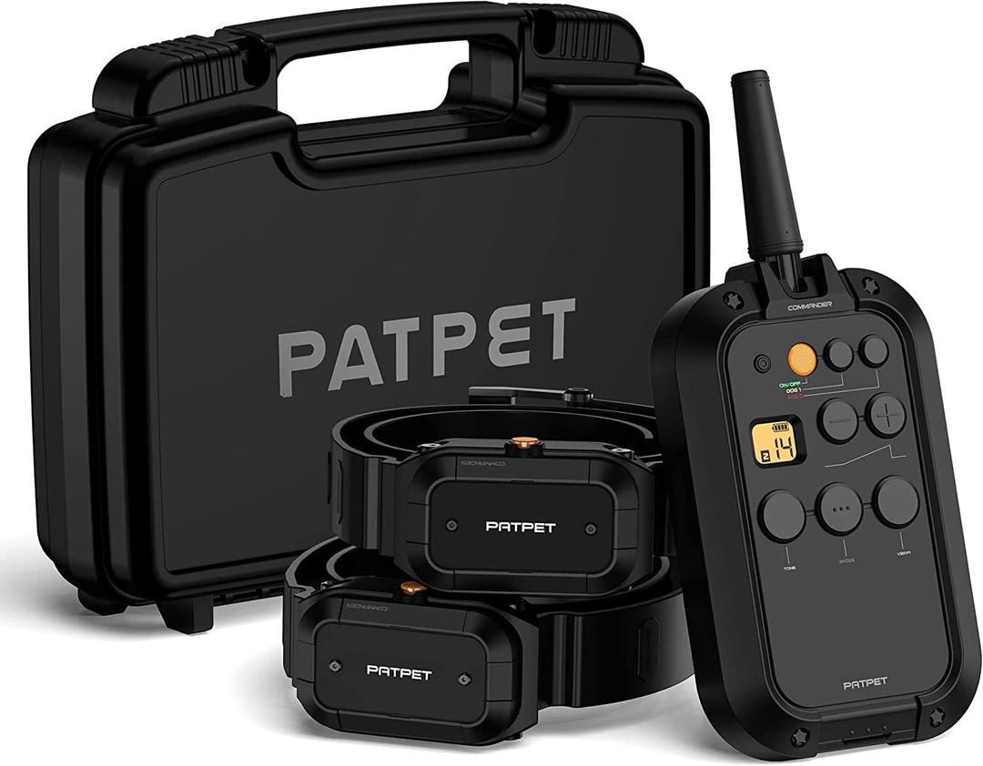 PATPET Dog Shock Collar for 2 Dogs - 3/4 Mile Range E Collar for Dogs Training Collar for Large Dogs (15-140lbs)