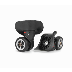 2-Pcs  Wheel Replacement, Suitcase Black Travel Wheels Kit DIY Repair, Spinner Casters Sturdy Plastic 360 Degree Rotation