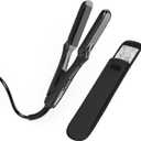 LOVANI Mini Flat Iron 0.5 inch, Dual Voltage Travel Hair Straightener for Short to Medium Hair & Bangs, Small Size Ceramic Tourmaline 3D Floating Plates, HeatResistant Pouch Included