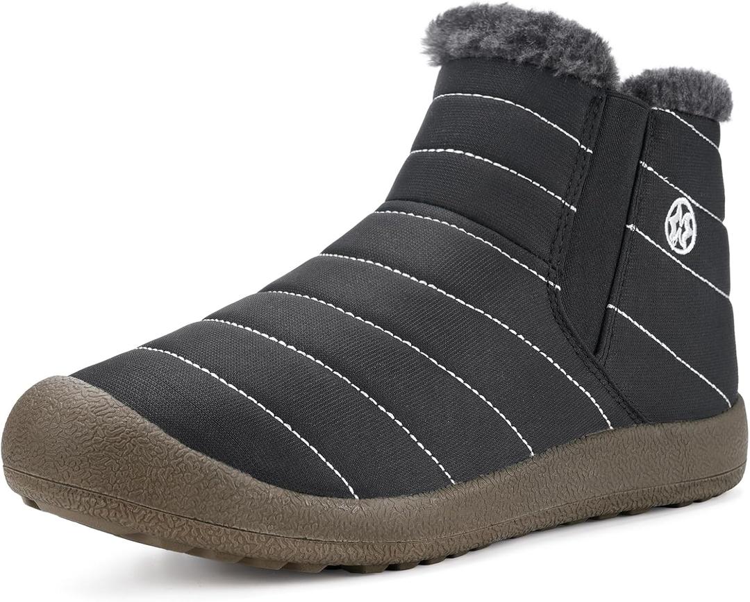 Womens Mens Snow Boots Winter Shoes Slip On Ankle Booties Anti-Slip Water Resistant Fully Fur Lined Outdoor Sneakers
