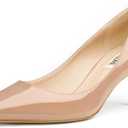 JOY IN LOVE Women's Shoes Low Heels Pointy Toe Kitten Heel Daily Pumps Nude 8.5 US