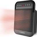 Lasko MyHeat Max Portable Ceramic Space Heater, Tip Over Switch, Overheat Protection, 2 Heat Settings, Adjustable Thermostat, Timer, for Indoor Use, Home, Office, 9 Inches, 1500W, Black, CD09101