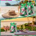 Geyoga 24 Pcs Hawaii Aloha Gift Bags for Party Favors Clear Reusable PVC Treat Goodie Bags with Handles and Ribbon for Baby Shower Birthday Wedding Supplies Decors, 7x10x3.15 Inch