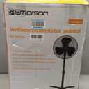 Emerson 16-inch Oscillating Pedestal Fan with Precision 3-Speed Wind Control and Adjustable Tilt and Height, Black, FAO1605-B