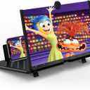 20" Screen Magnifier for Mobile Phone,3D HD Cell Phone Magnifying Projector Screen Enlarger for Movies, Videos, and Gaming,Foldable Phone Stand with Screen Amplifier,Supports All Smartphones (Black)