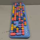 FOPETT Wireless Keyboard and Mouse Combo, 105 Keys Full-Sized 2.4 GHz Round Keycap Colorful Keyboards, USB Receiver Plug and Play, for Windows, Mac, PC, Laptop, Desktop (Blue Colorful)