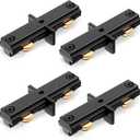 Enhon 4 Pack Replacement for H Track Dead End I Connector Compatible with WAC Lighting H Track Systems, 3 Wire 1 Track Lighting Replacement for H Track System Track Lighting Accessories(Black)