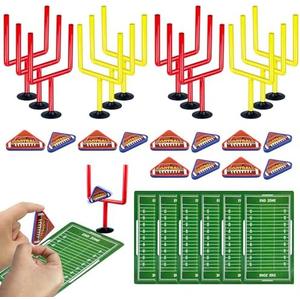 30 PCS Colors Mini Flick Football Games Mini Table Top Sports Games with Foam Footballs Goal Post and Cards Finger Toys Office Indoor Football Sports Party Favors Office Desk Toys Red Yellow