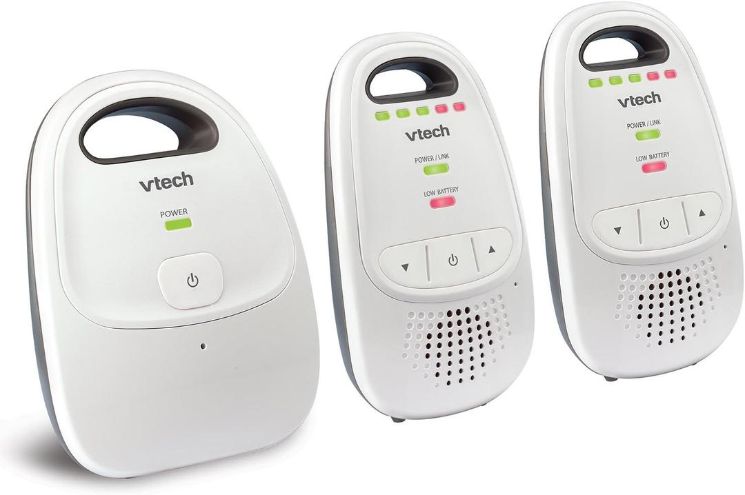 VTech Upgraded Baby Monitor with Rechargeable Battery, Long Range, Crystal-Clear Sound, and Alerts (3 Piece Set)