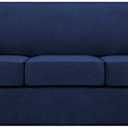 Turquoize 4 Piece Sofa Covers for 3 Cushion Couch Sofa Slipcover Soft Couch Cover for Dogs Washable Furniture Cover with 3 Individual Large Cushion Covers Feature Fabric (Large Sofa, Navy)