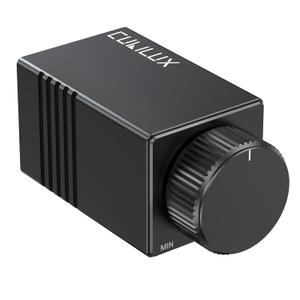 Cubilux RCA Volume Control Knob, Passive Adjustable Audio Controller for High Precision Volume Attenuation Management with Full Aluminum Alloy Case and ALPS Potentiometer (Black) Output