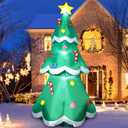 7 FT Christmas Inflatables Tree Decorations Outdoor, Blow up Christmas Tree Yard Decor with LED Lights Star Treetop & Colorful Candy for Xmas Holiday Party Indoor Garden Patio Display Hall Lawn Decor
