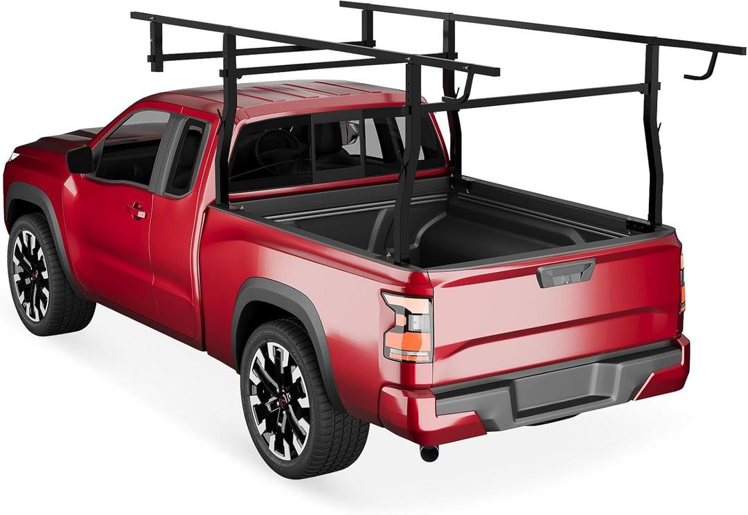 1000 LBS Ladder Rack for Truck, 49"-64" Adjustable Truck Bed Width, Contractor Ladder Pickup Lumber Utility Kayak Full Size Rack, 49"-64" Adjustable Width