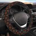 Native American Steering Wheel Cover, Red Auto Steering Wheel Protector Universal Car Accessories Neoprene Interior Decor Protection 15 Inch Fit US SUV Trucks Summer for Women Men Pack of 2