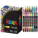 24 Posca Paint Markers, 3M Fine Coloring Markers with Reversible Tips, Posca Marker Set of Acrylic Paint Pens | Posca Pens for Art Supplies, Fabric Paint, Fabric Markers, Paint Pen, Art Markers