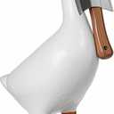 1 Pack Magnetic Goose Desk Statue, Compact 7 Inch Resin Desk Goose with Magnetic Beak for Holding Keys and Small Metal Items, Cute Desktop Decor for Office Table Home Entryway (White Base)