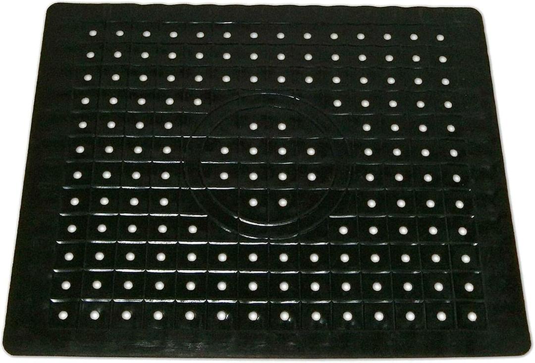 Heat Resistant Sink Protector - Non-Slip, Fast Draining, Easy to Clean (Black, Rectangle)