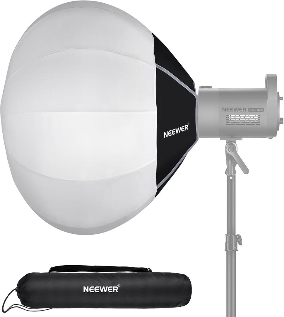 NEEWER 26"/65cm Lantern Softbox, Quick Release 360 Light Diffuser Bowens Mount Softbox with Lightweight Nylon Alloy for RGB CB60 CB60B CB200B MS60B MS60C MS150B Continuous LED Video Lights, NS26L