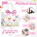Moinchore 30 Pcs Wildflower Paper Gift Bags Bulk 5.5 x 4.7 x 2.5 in Mini Floral Favor Bags with Handles Bow Ribbon Wrap for Spring Summer Birthday Wedding Home Bridal Shower Garden Supplies