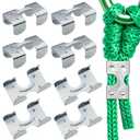8PCS Heavy Duty Double Rope Clamp Heavy Duty Braided Rope End Clamp Metal Loop End Clamp for Twisted or Braided Rope from 3/8 "to 1/2"