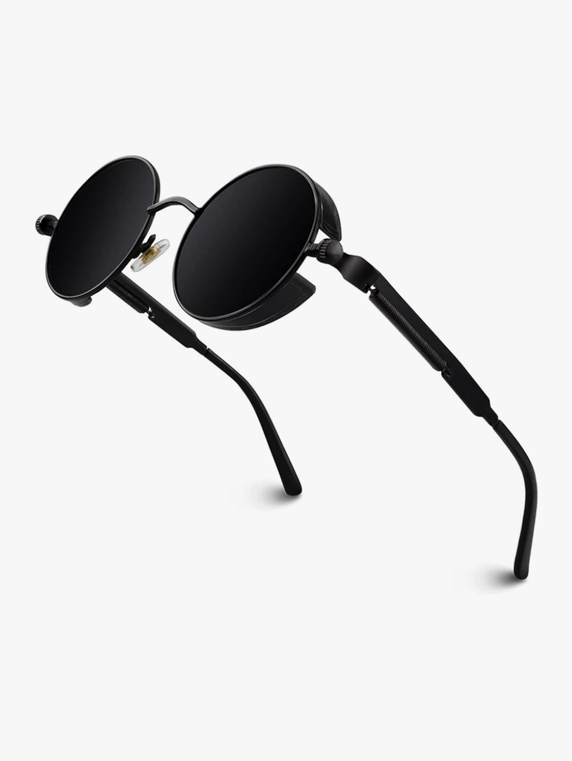 GQUEEN Retro Round Circle Steampunk Sunglasses Polarized Metal Alloy for Women Men MTS2