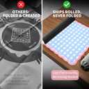 31.5” Crease-Free Scalloped Mahjong Mat with Velvet Bag, Blue