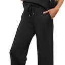 WIHOLL Two Piece Sets for Women Summer Vacation 2025 Matching Sets Women Clothing Resort Wear Holiday Airport Cruise Travel Outfits for Airplane Comfy Petite Lounge Sets Black L