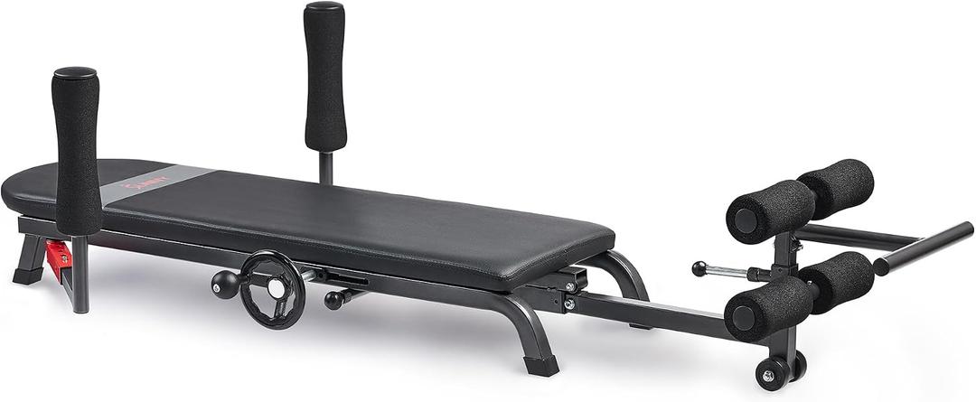 Sunny Health & Fitness No-Hang Inversion Decompression Table for Back Pain Relief, Adjustable Stretch Table, 400 LB Capacity