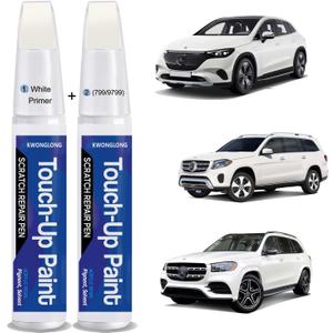 Diamond White 799/9799 Touchup Paint Compatible with Mercedes-Benz, 2-in-1 Scratch Repair Pen Exact Color Match, Car Scratch Repair Pen