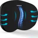 Lumbar Support Pillow for Office Chair, Memory Foam Lumbar Pillow for Lower Back Pain Relief (Black)