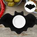 DOITOOL Halloween Bat Placemats Set of 6 Black Halloween Place Mats Non-Slip Washable Bat Table Mat for Holiday Party Decorations Kitchen Dining Table Decorations
