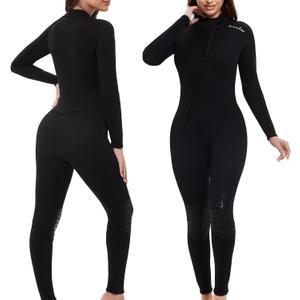 OMGear Wetsuit Men Women 3mm Neoprene Full Body UV Protection One Piece Long Sleeves Scuba Diving Suits Back Zipper Swimsuit for Scuba Diving Surf Snorkeling Swimming (X-Large)