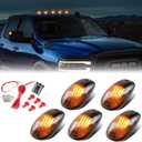 5 X Cab Roof Marker Lights Smoke Lens Amber LED Housing Compatible with 2003-2018 Dodge Ram 1500 2500 3500 4500 5500 Pickup Trucks, Cab Roof Running Lights, Accessories Light Sets w/Wiring Pack