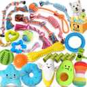 Zeaxuie 25 Pack Luxury Dog Chew Toys for Puppy, Dog Toys with Ropes, Treat Ball and Squeaky Puppy Toys for Teething Small Dogs