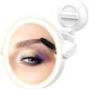 Fabuday Wall Mounted Magnifying Makeup Mirror with Lights - 1x/30x Double Sided Lighted Magnification Mirror with Suction Cup, Rechargeable Mirror with Extended Arm, 3 Color LED Lighting, 7 Inch