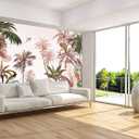 MFWFM Tropical Wallpaper Botanical Palm Leaf Wall Mural Jungle Forest Rainforest Mural Wallpaper(Not Peel n' Stick)